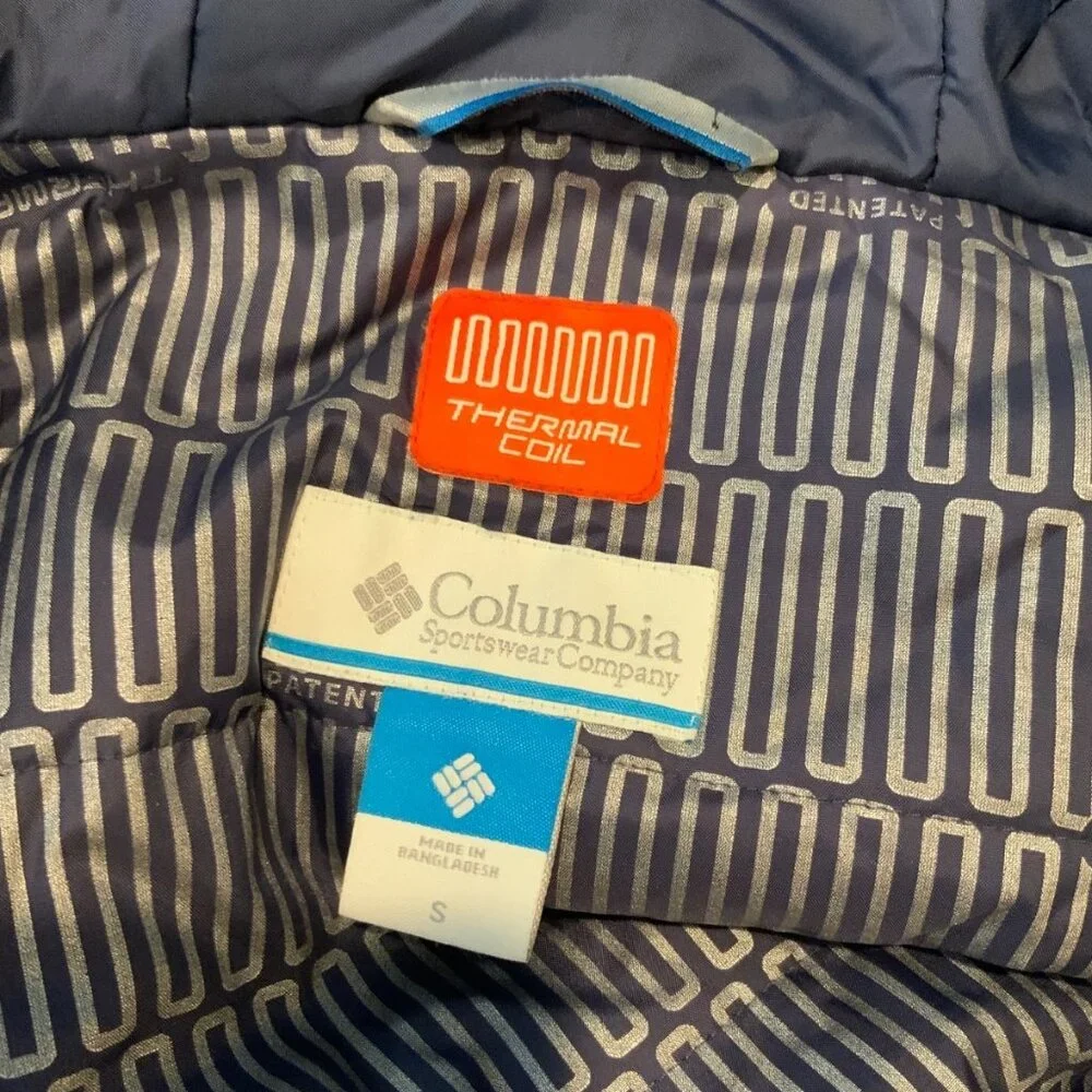 Columbia Royal Blue Thermal Coil Hooded Winter Jacket, Size M